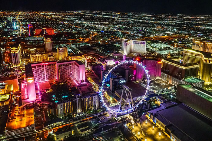Views of the Las Vegas Strip from a helicopter