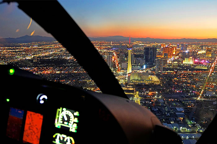 Views from your private helicopter over the Strip